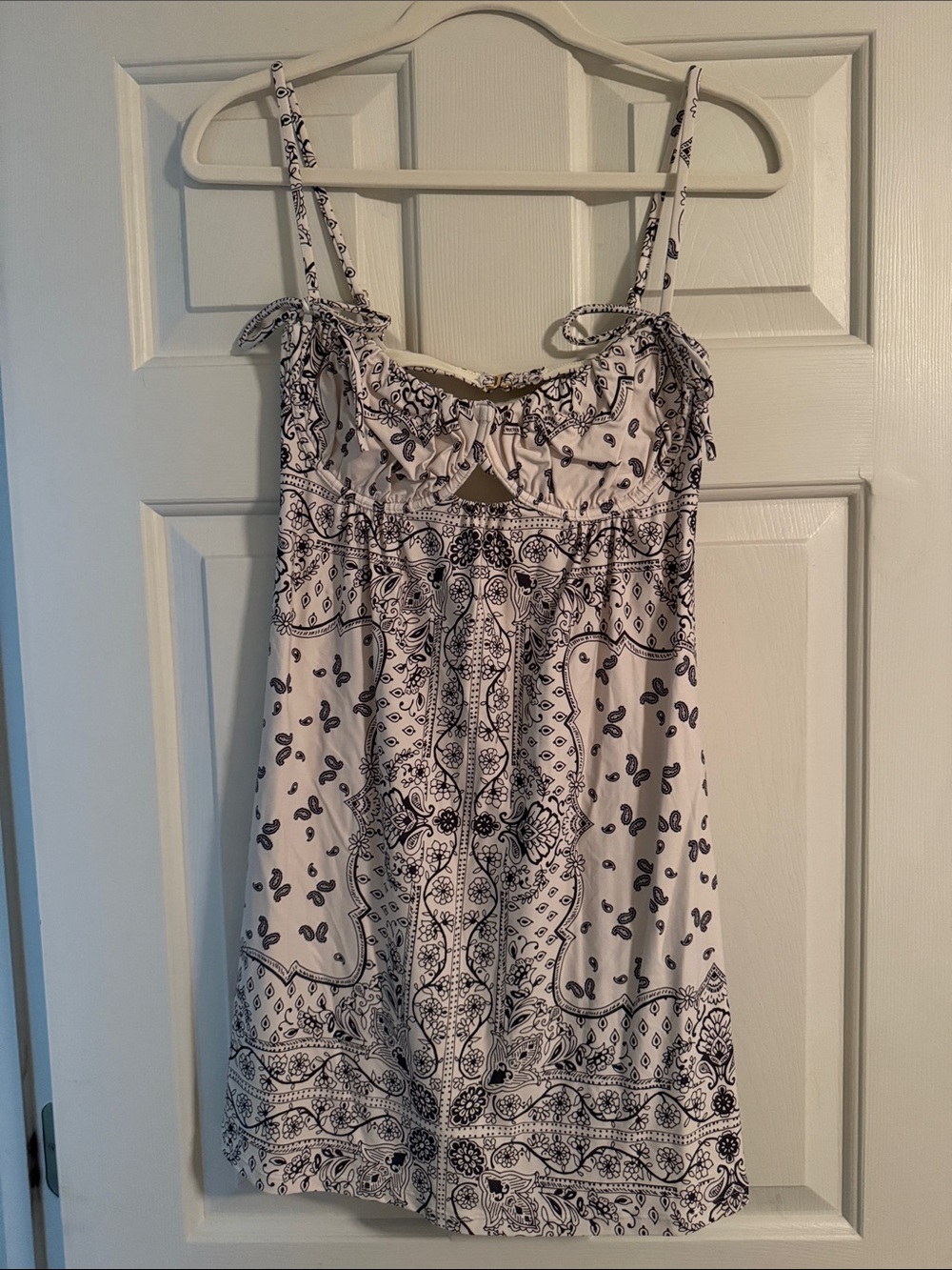 Montce x Jasmine Tookes Black & White Paisley Sundress with Adjustable Straps